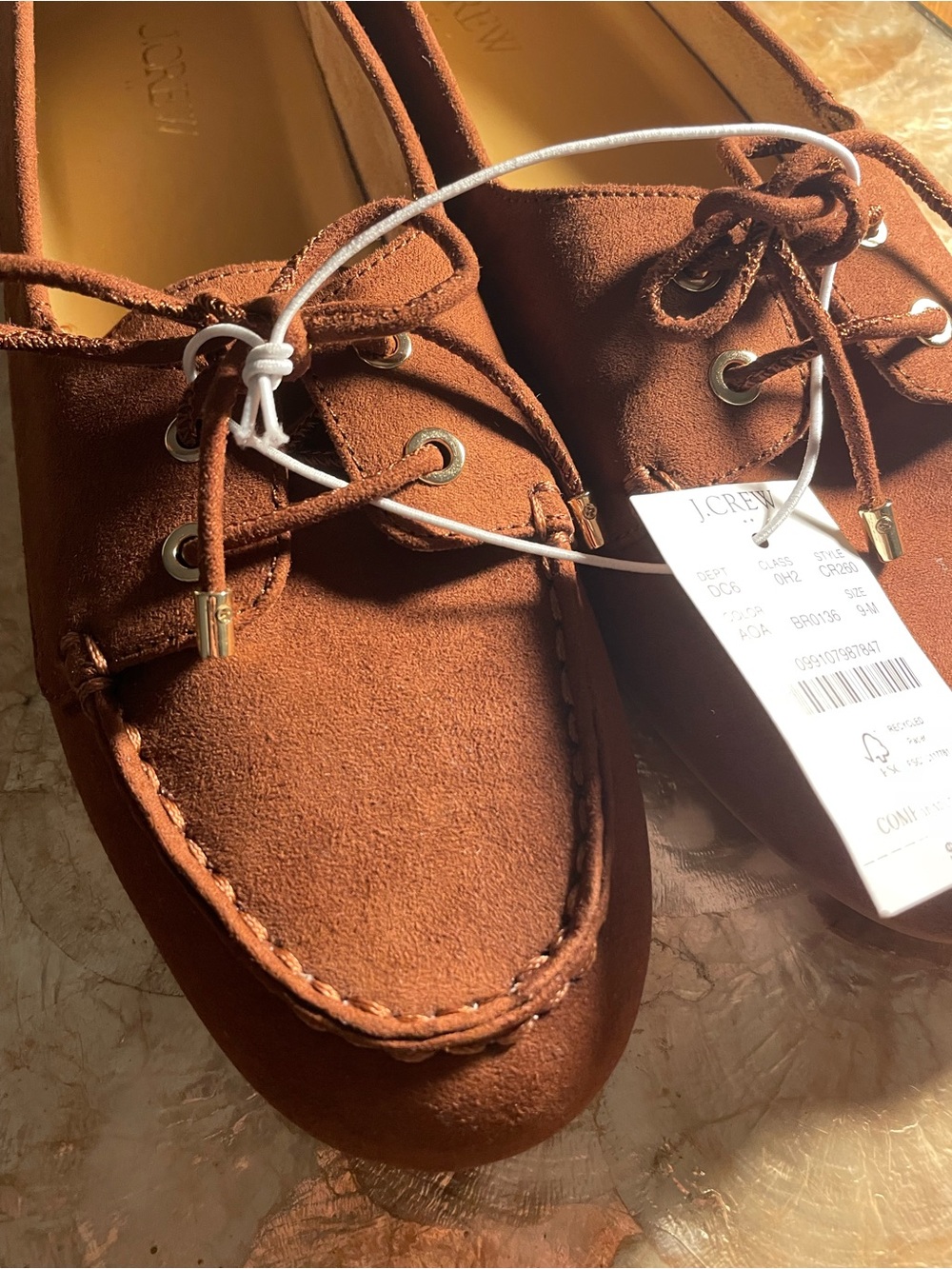 NWT J.Crew Antique Oak Boat Shoe size 9, never worn - Picture 2 of 3